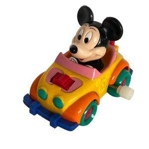 Disney Mickey Mouse Yellow Racer Car Windup Toy